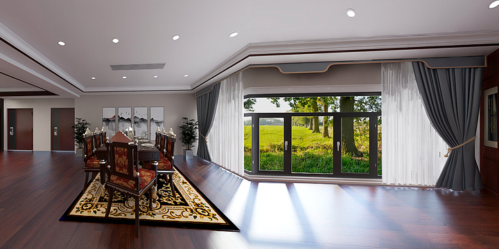 设计师黄伟-中式办公室-装修设计方案