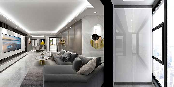 oM洋o-柏径装饰-M洋设计-成都丹桂苑-后现代设计-装修设计方案