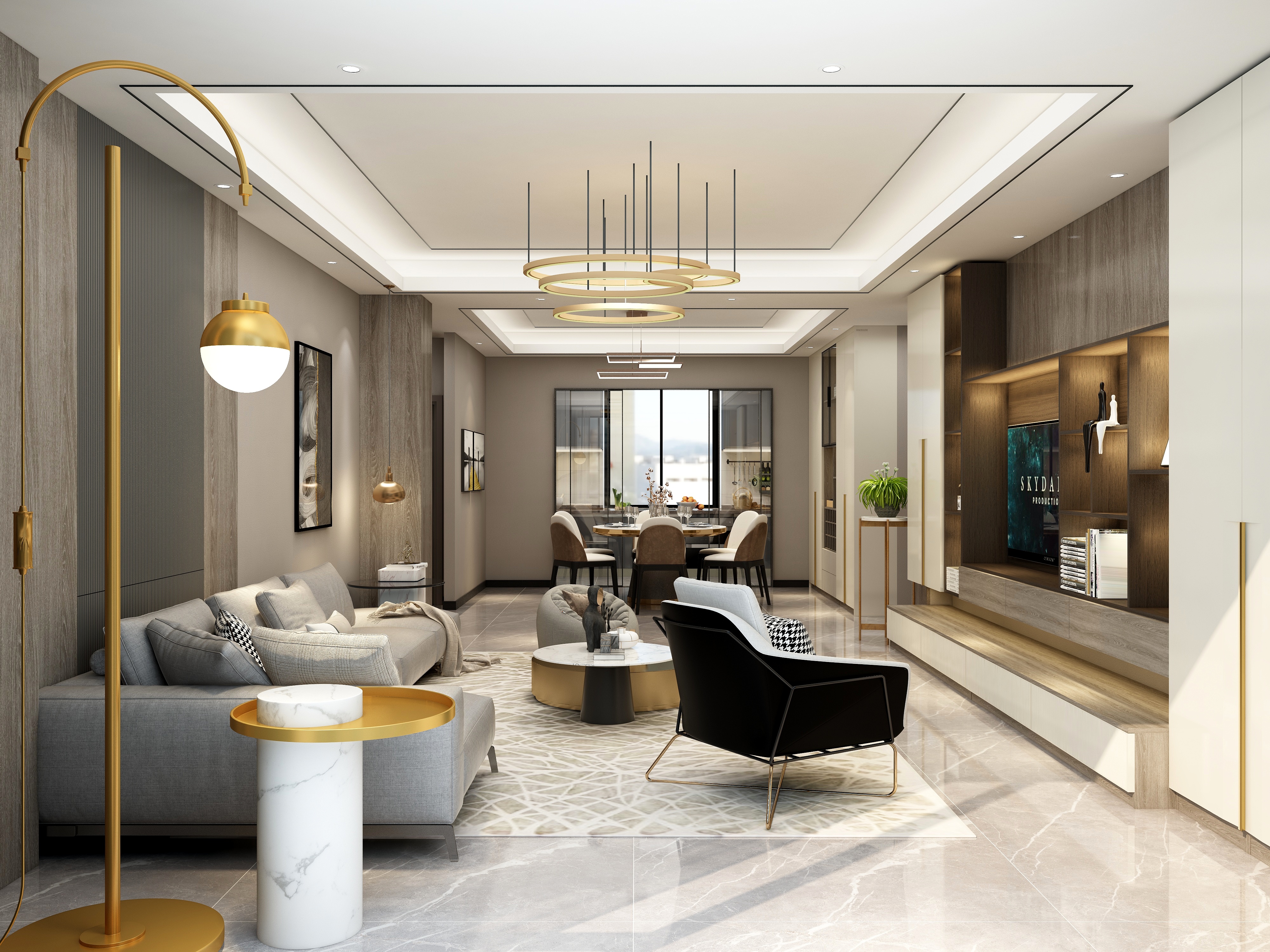 庄育霖-148方现代四居装修效果图