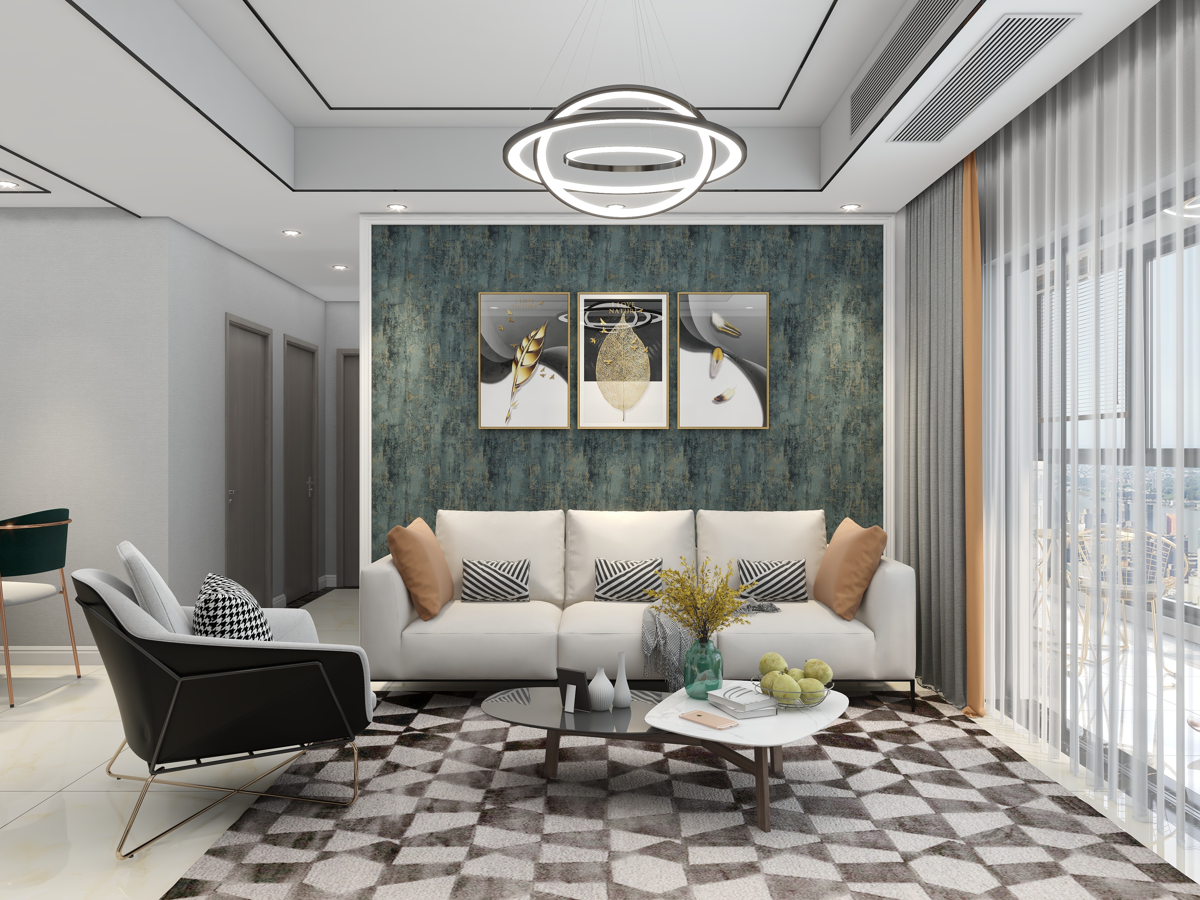 言設-碧桂园丨105平现代小三房-装修设计方案