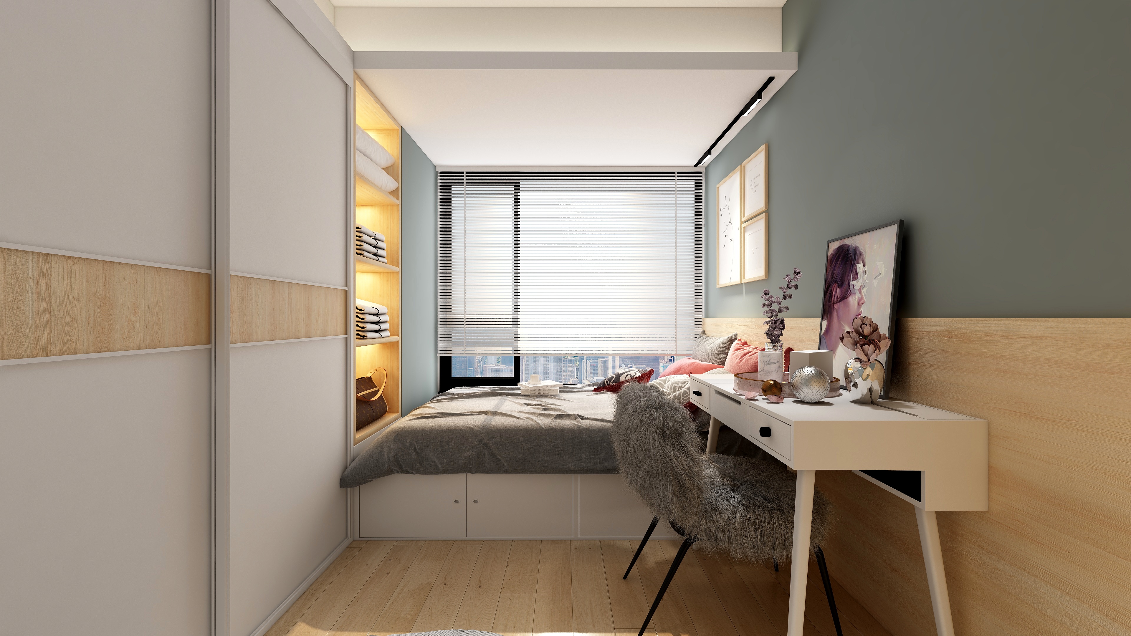 设计师丨胡月平-50方北欧两居装修效果图