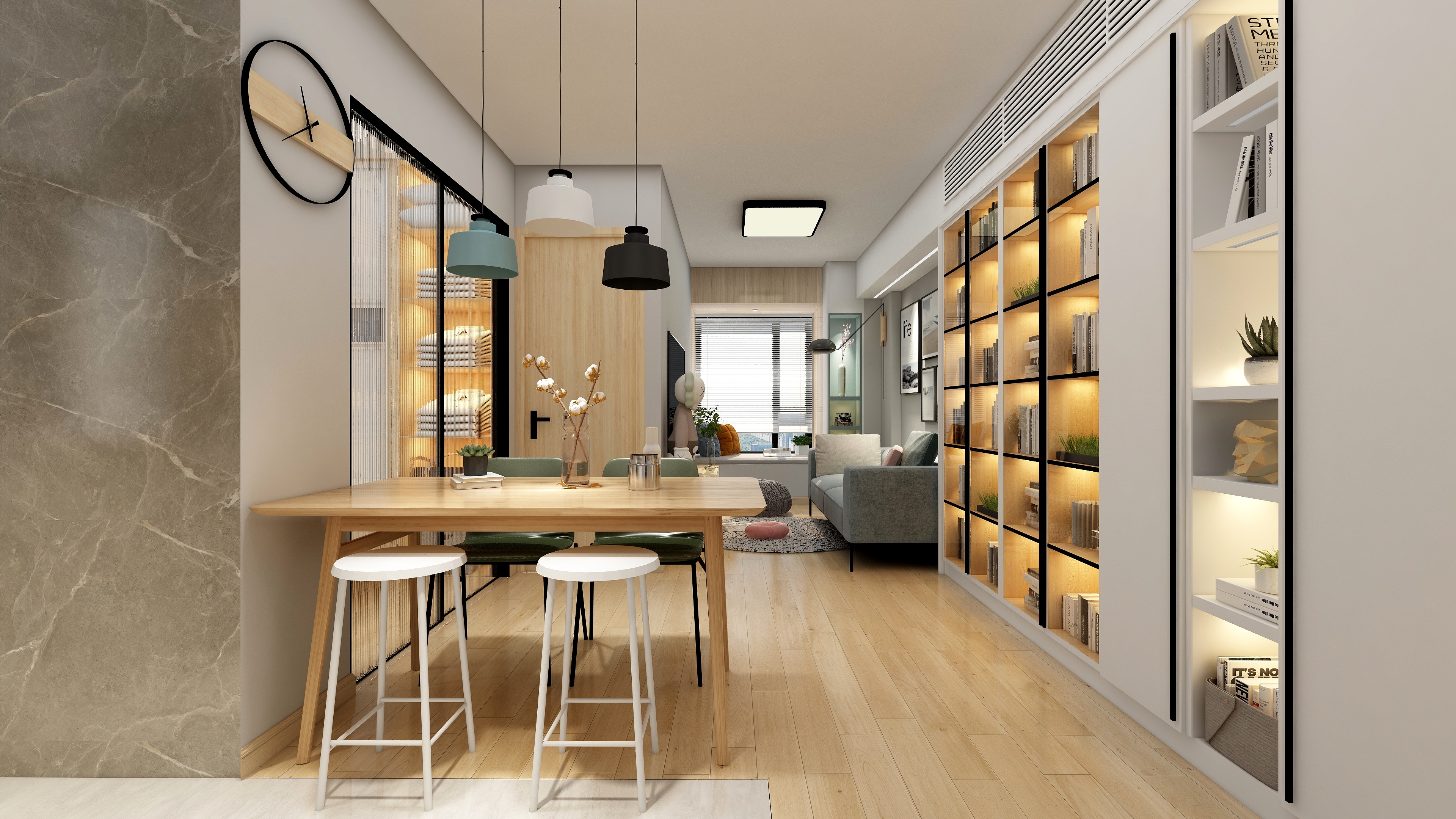 设计师丨胡月平-50方北欧两居装修效果图