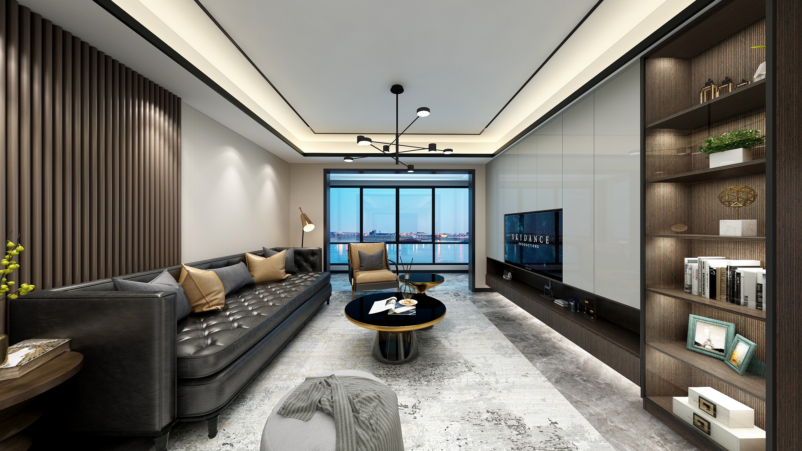 金享装修设计-现代客厅装修效果图