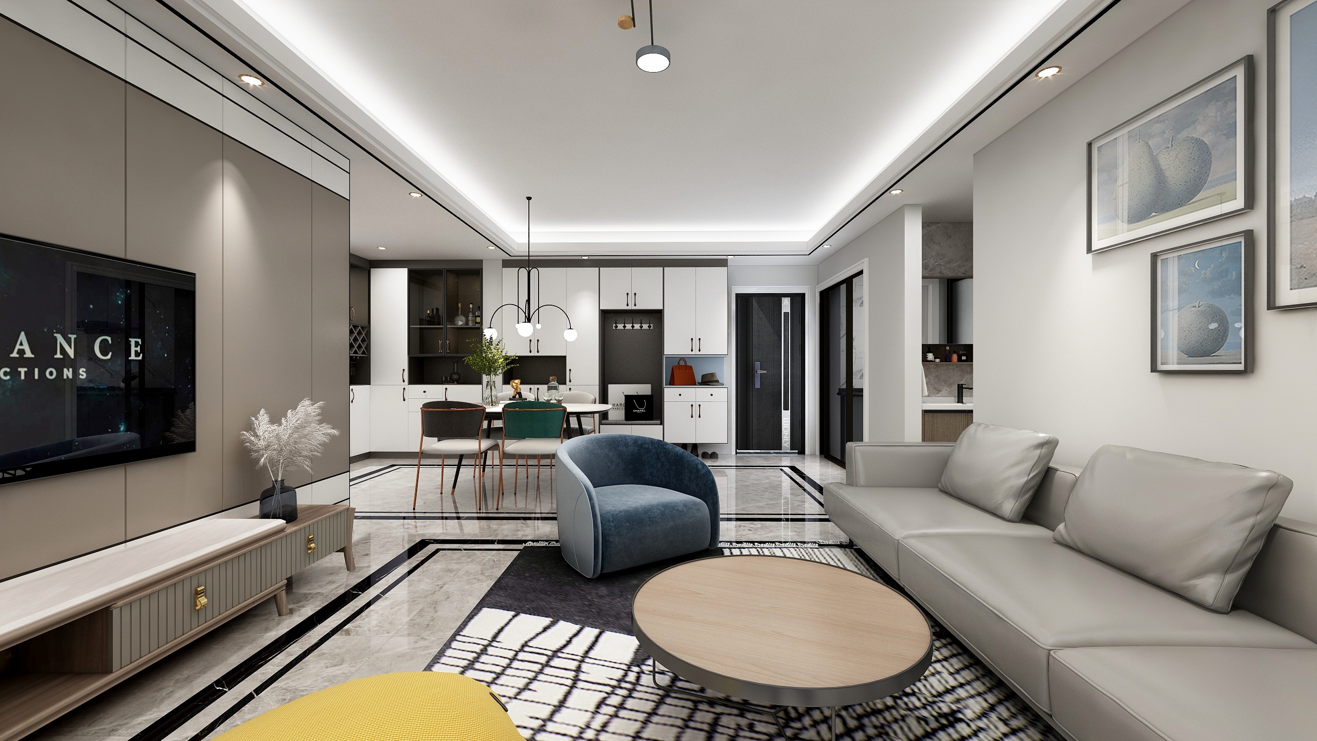 王瑛-现代轻奢混搭工业风的粗犷装修效果图