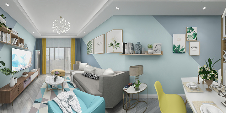 莫载瑶-德信海德公园室2厅1卫1厨-装修设计方案