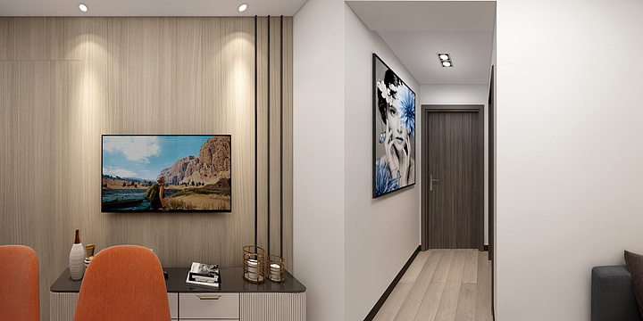 何以承诺-龙柏二村两房一厅室内全景-装修设计方案