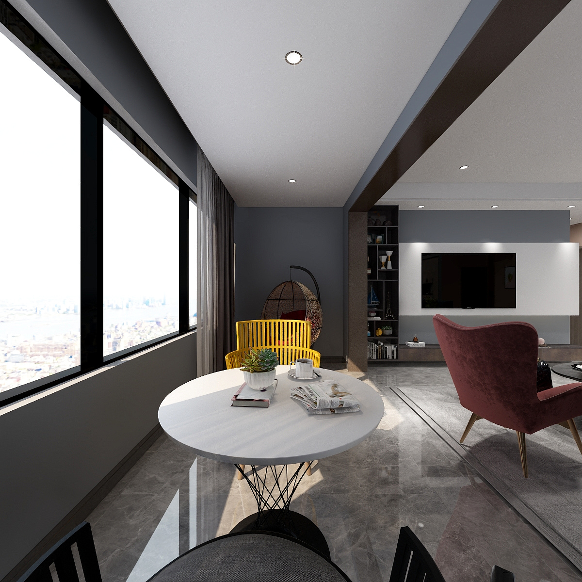 落落荒原-凯悦天地138方四室两厅装修效果图