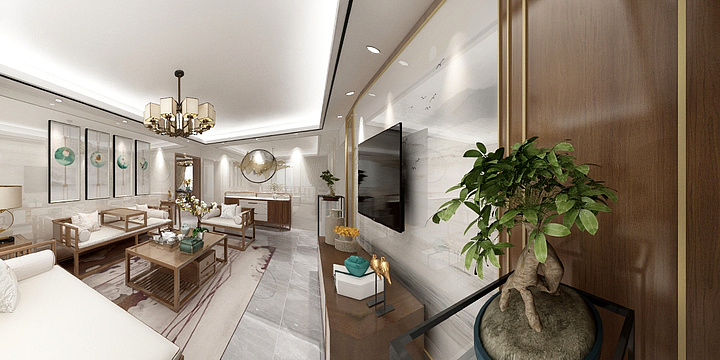 AO奥特曼-寮步-黄远江-理想名苑-三房两厅-130平方-中式-装修设计方案