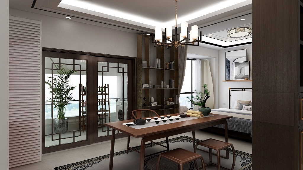 墨愿-40平米新中式双人蜗居-装修设计方案