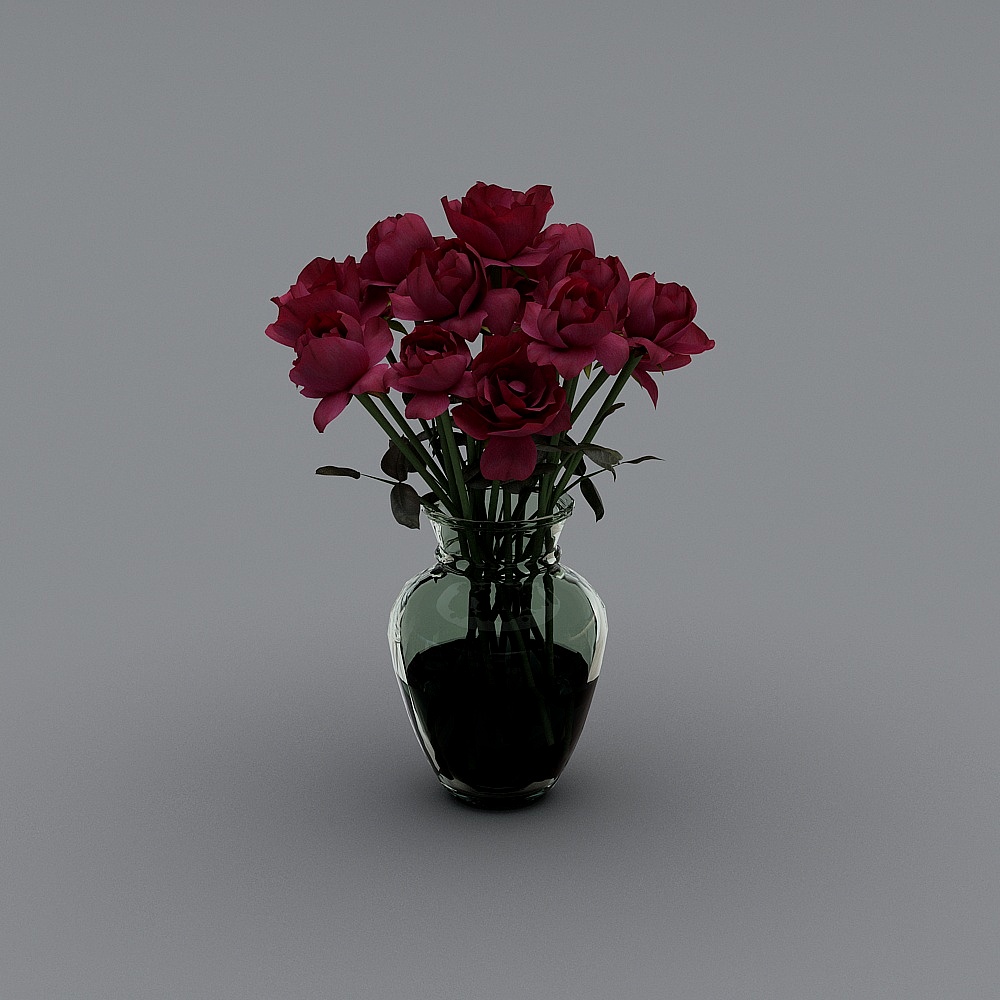 玫瑰花-13D模型