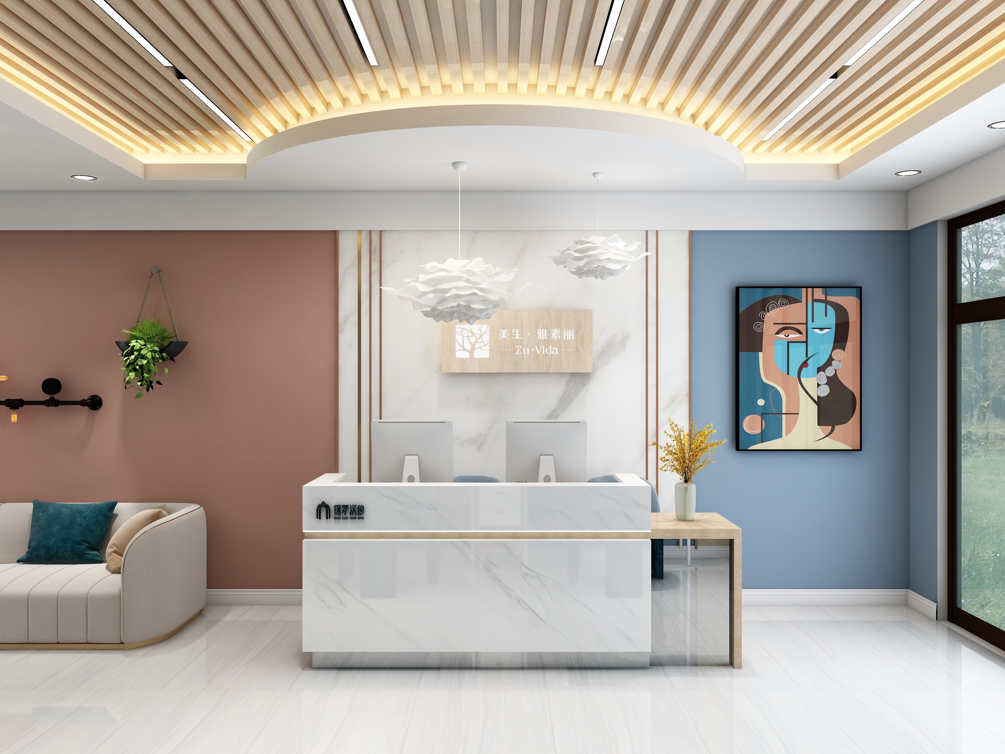 珂一587-理发店装修效果图