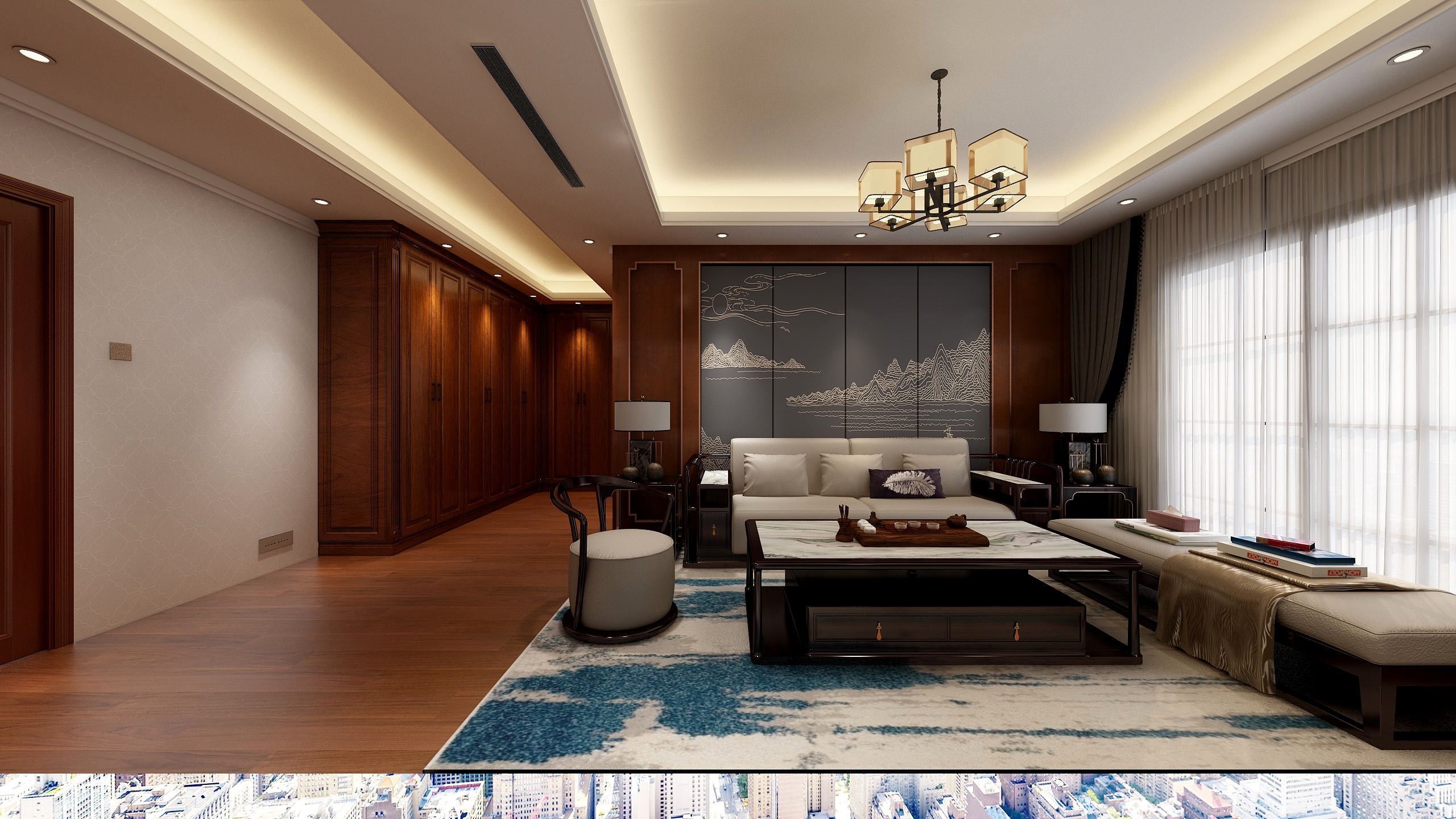 何玮-翡翠山河10号别墅二层主卧衣帽间-装修设计方案