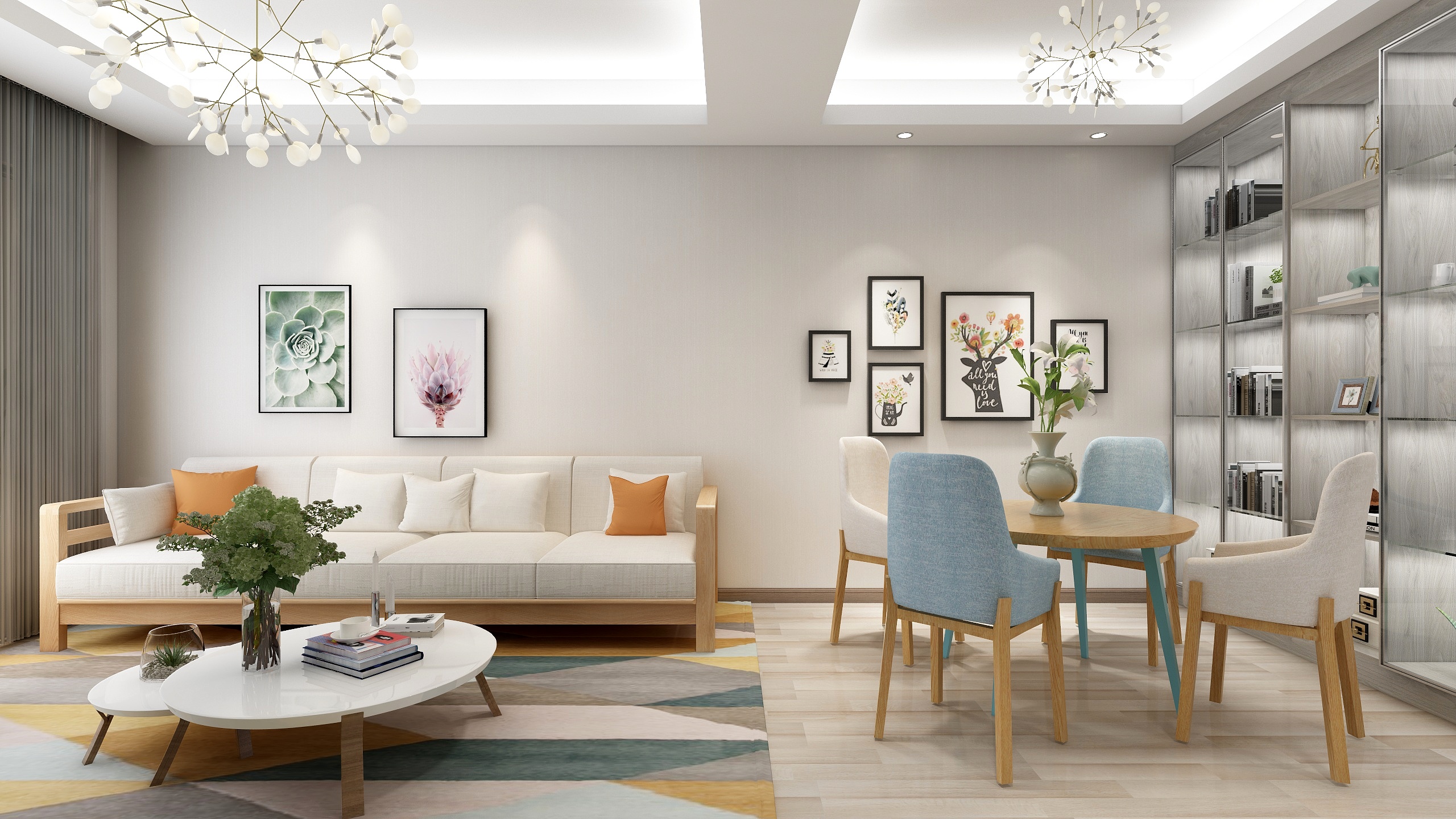 玉兔不捣药-德信海德公园83.00㎡A2’3室2厅1卫1厨-装修设计方案