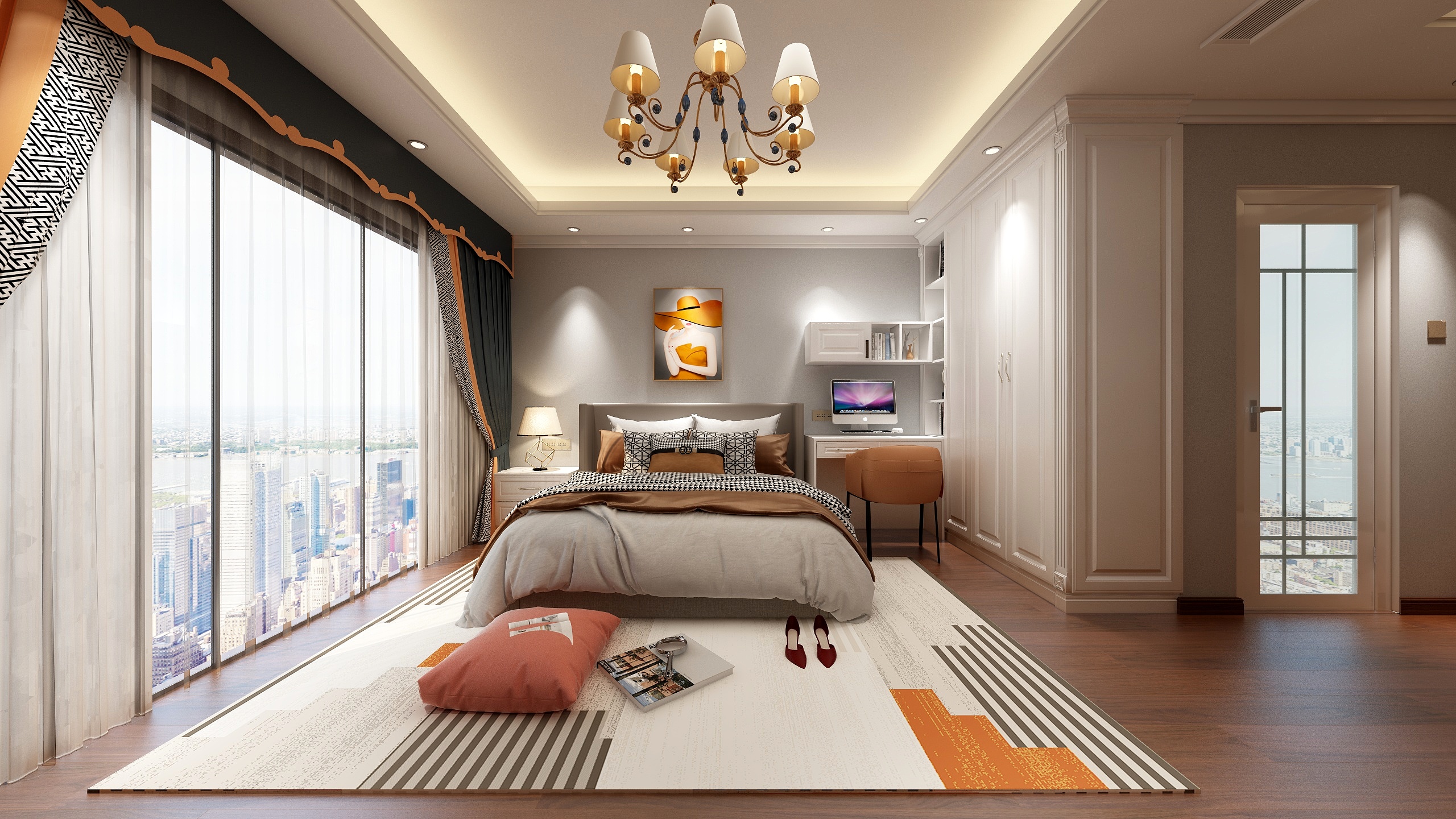 何玮-翡翠山河10号别墅三层卧室⑥-装修设计方案