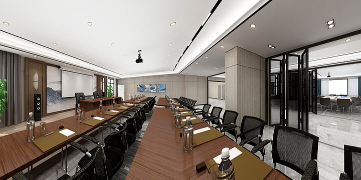 襄阳经营部-会议室效果图-装修设计方案