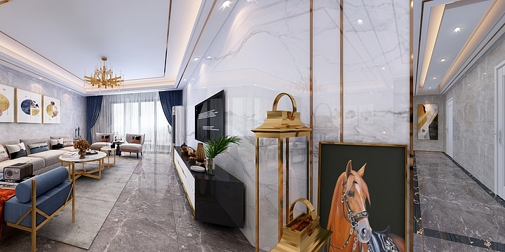 黑马效果图表现-轻奢风格｜大匠名艺装饰-装修设计方案