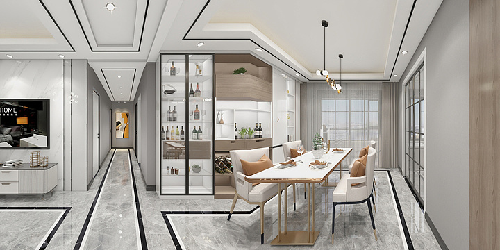 效果图1005-全景加施工图加材料-装修设计方案