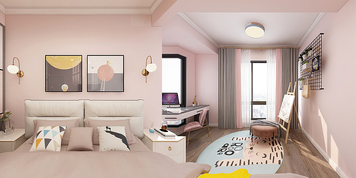 沈灵-康城国际二楼卧室-装修设计方案