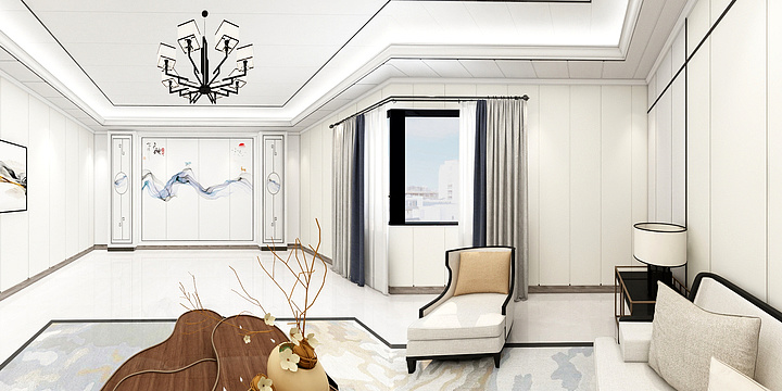 肖桂平hrxG-护墙板吊顶及背景-装修设计方案