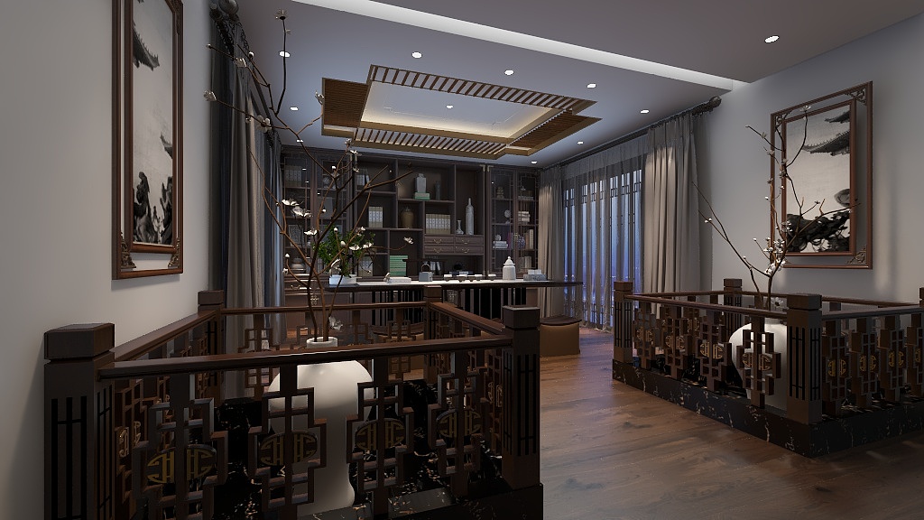 WSJS-中式书房-装修设计方案