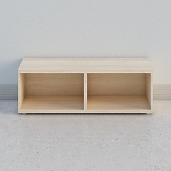 Wood Color Shelf Cabinet 3D Model for Organizing