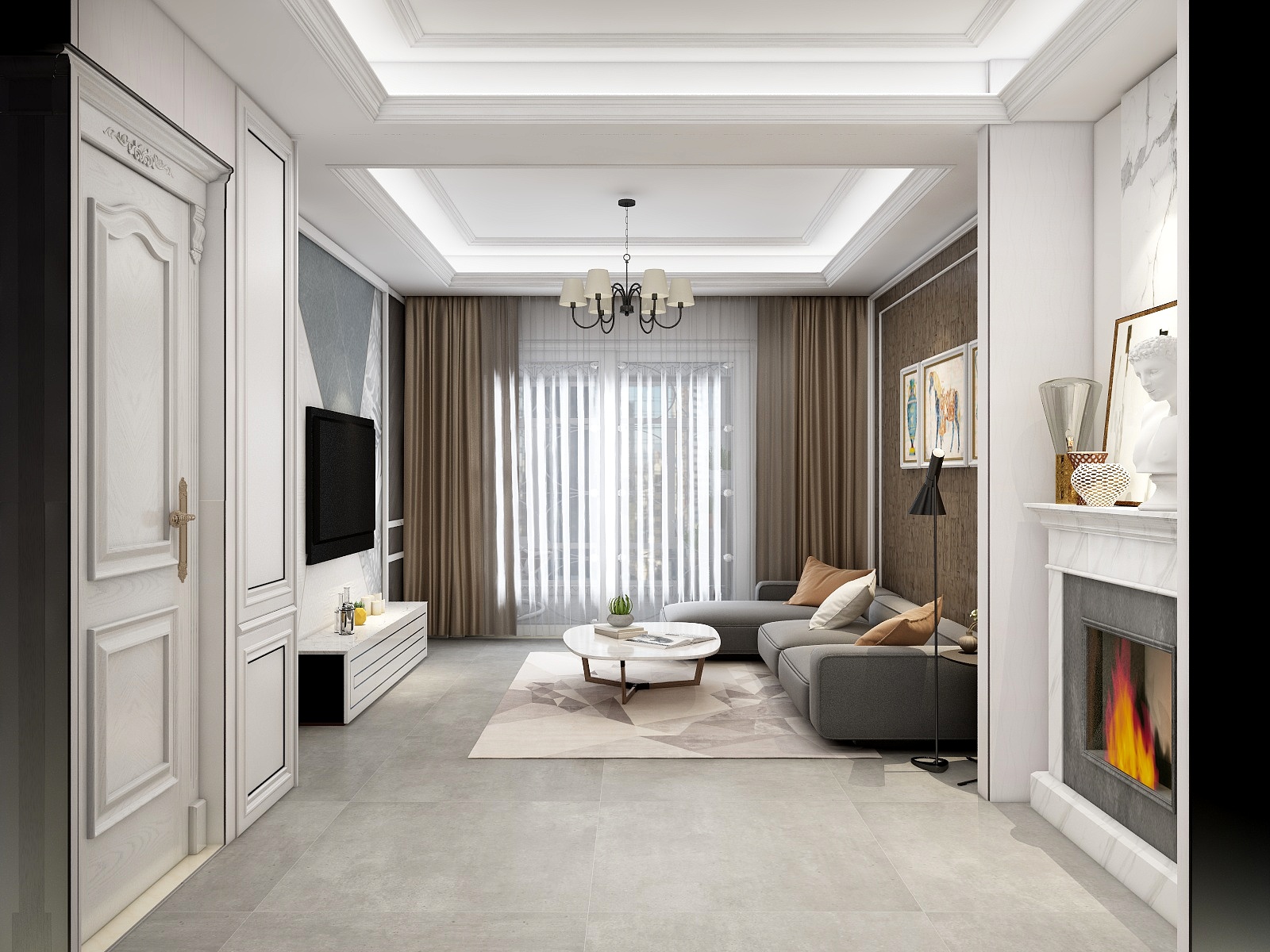 名远空间设计-122平简欧三居-随性装修效果图