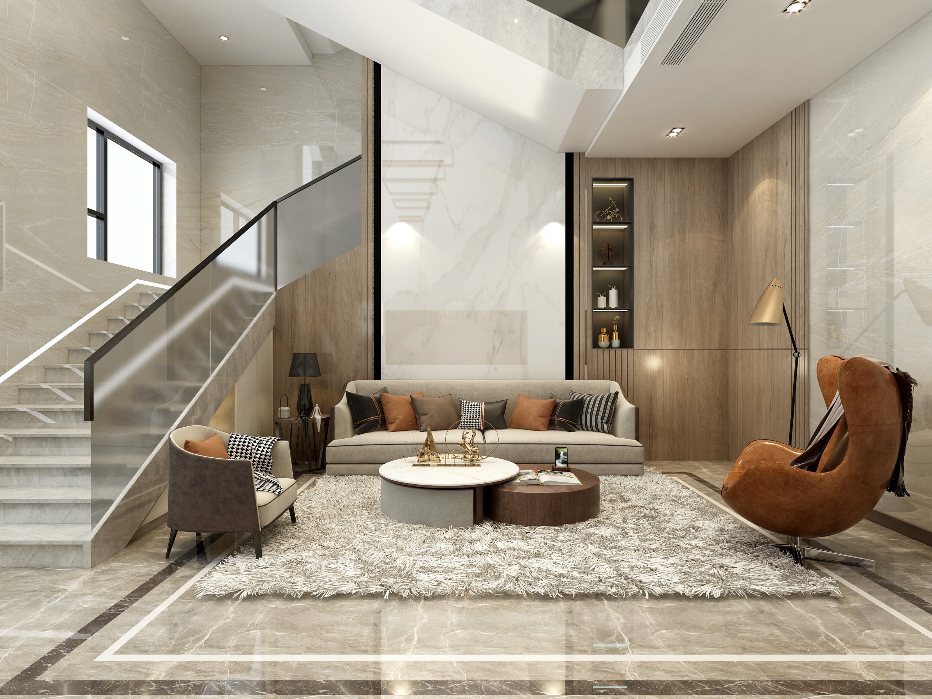 湛智华-现代轻奢别墅358平3层装修效果图