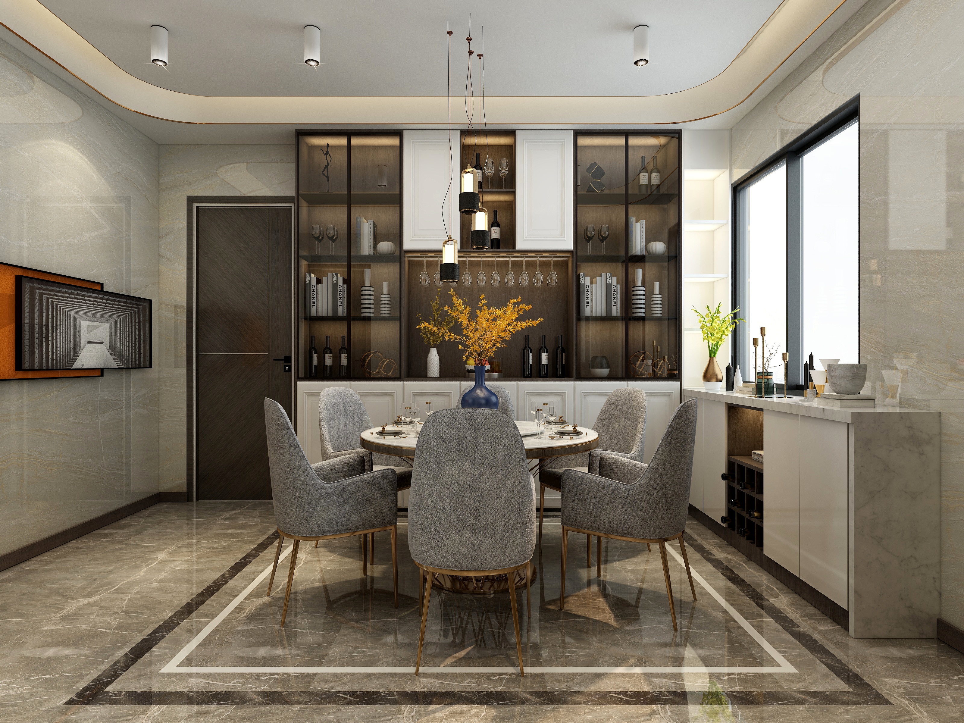 湛智华-现代轻奢别墅358平3层装修效果图