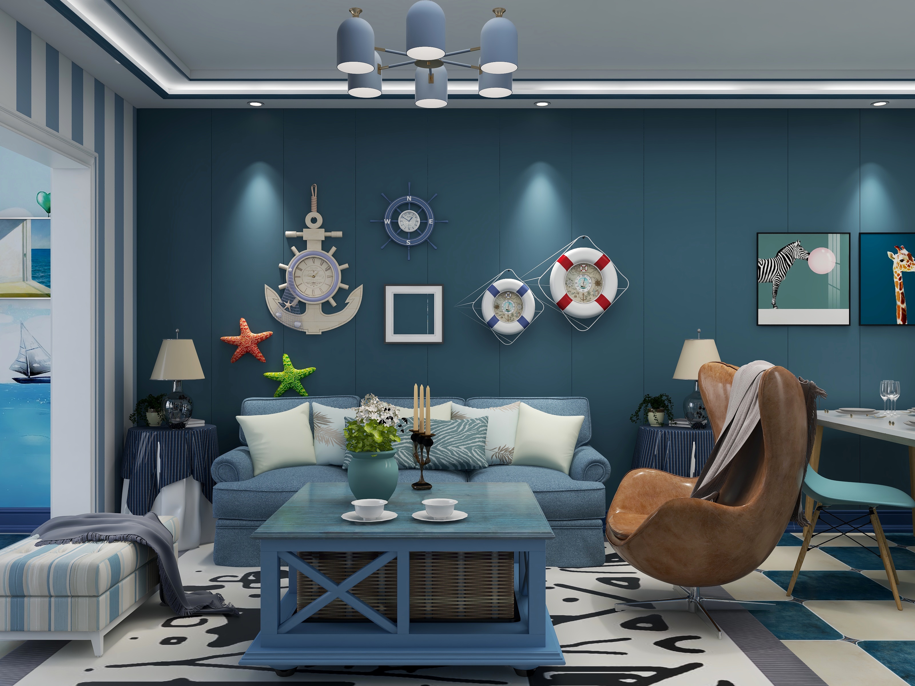 有黑眼圈的设计师-中鹏9-1-602-地中海-装修设计方案