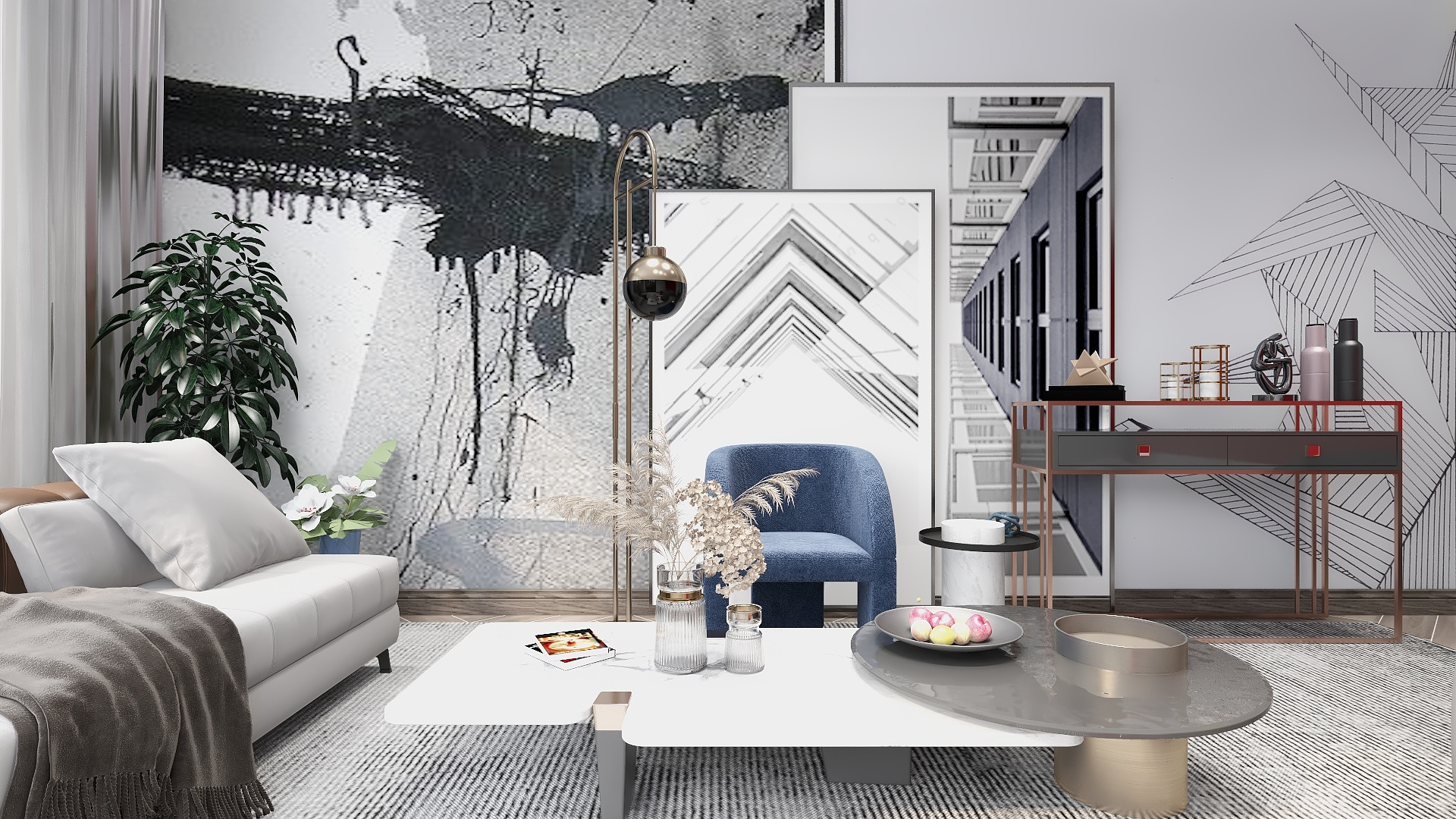 寺季空间设计-22方现代客厅装修效果图