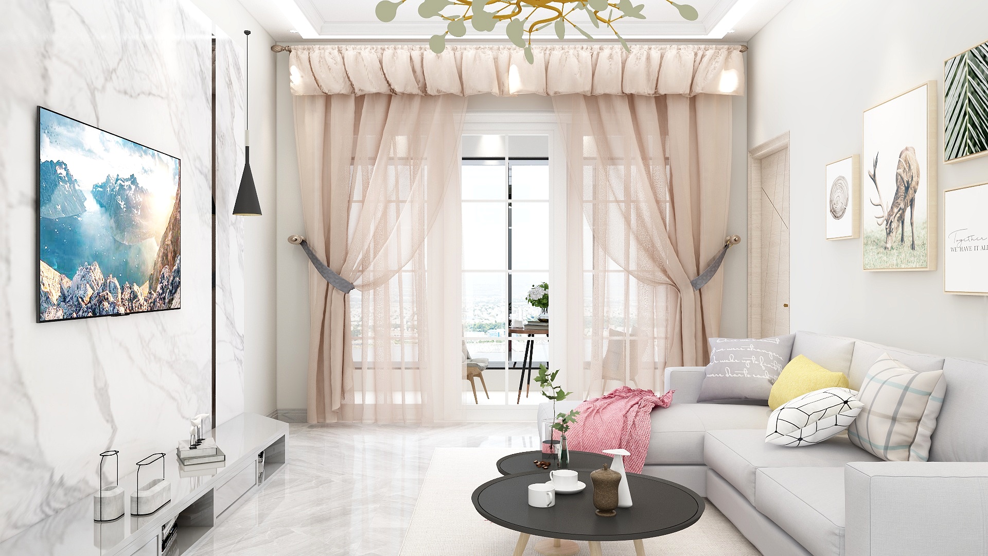 落紫-样板间征集专用户型一-装修设计方案