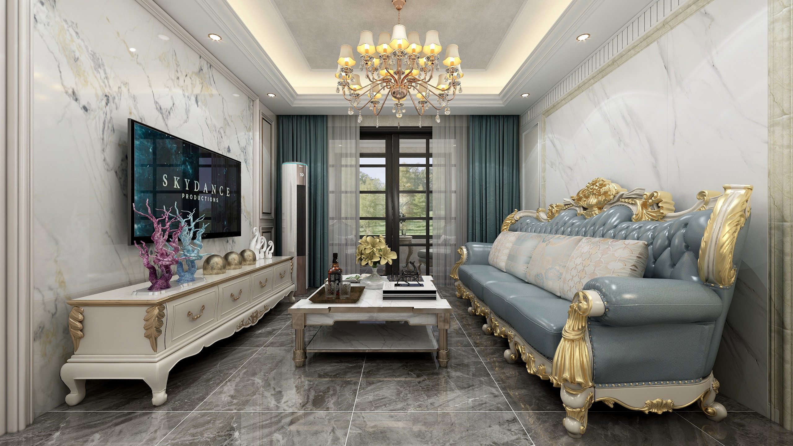 衣大路-105方欧式三居装修效果图