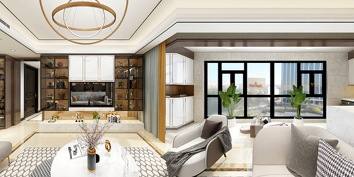 设计师张佳琪-盛世华城118方现代三居-装修设计方案