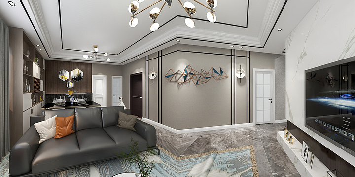 贵州省装饰协会阿木-瑞和园89.50㎡B户型3室2厅1卫-装修设计方案