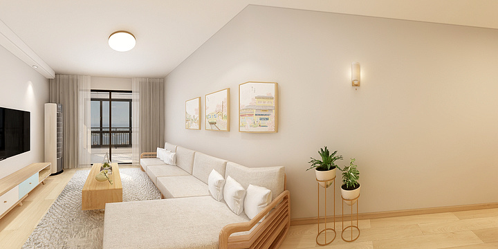 360丨全景效果图-愉景湾钱阿姨-简约风格-装修设计方案