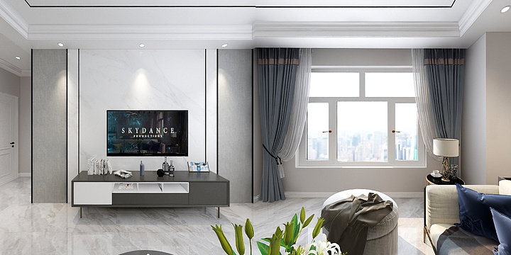 波伊设计-港口七字户型-装修设计方案