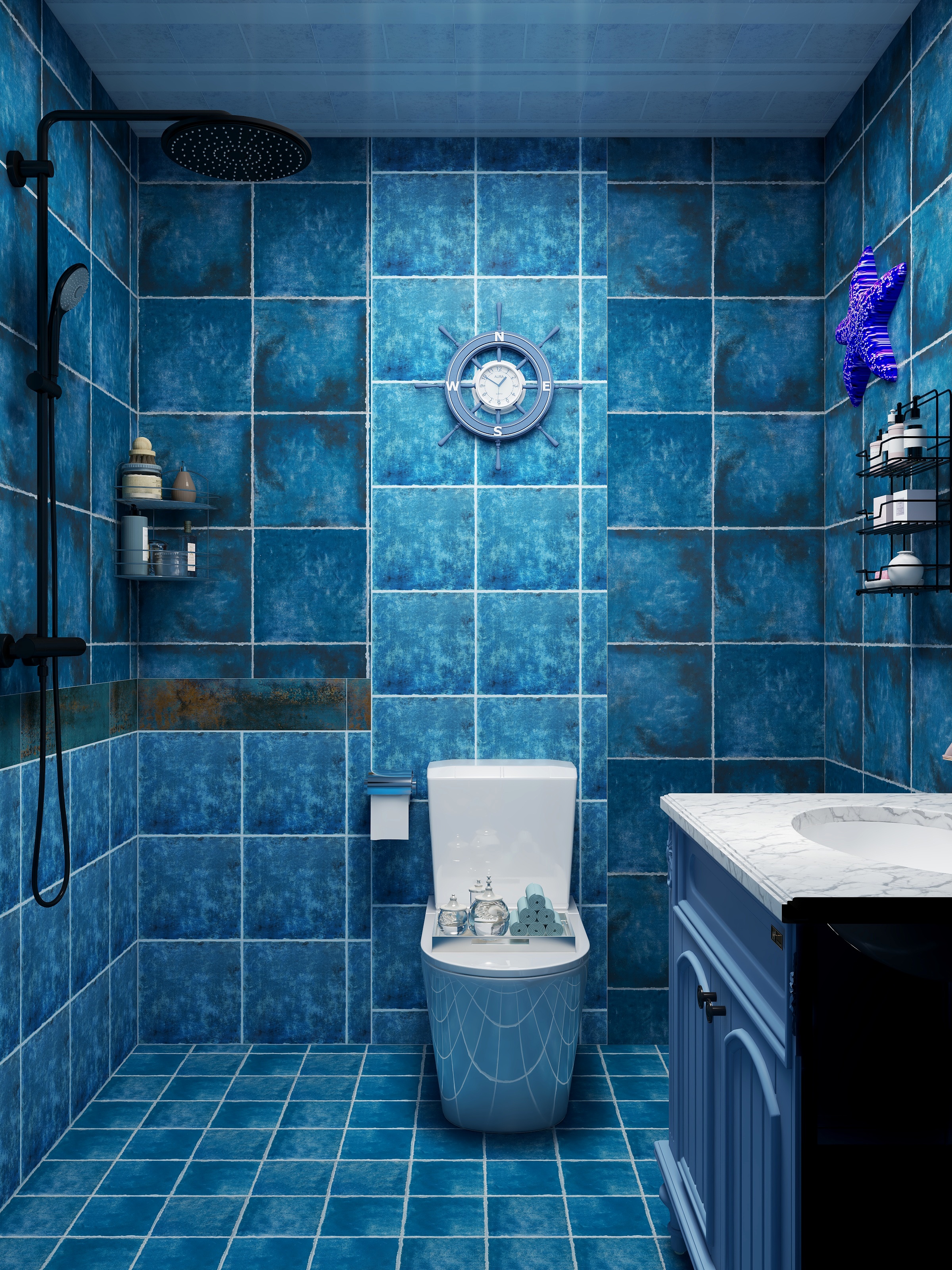 有黑眼圈的设计师-86方地中海两居装修效果图