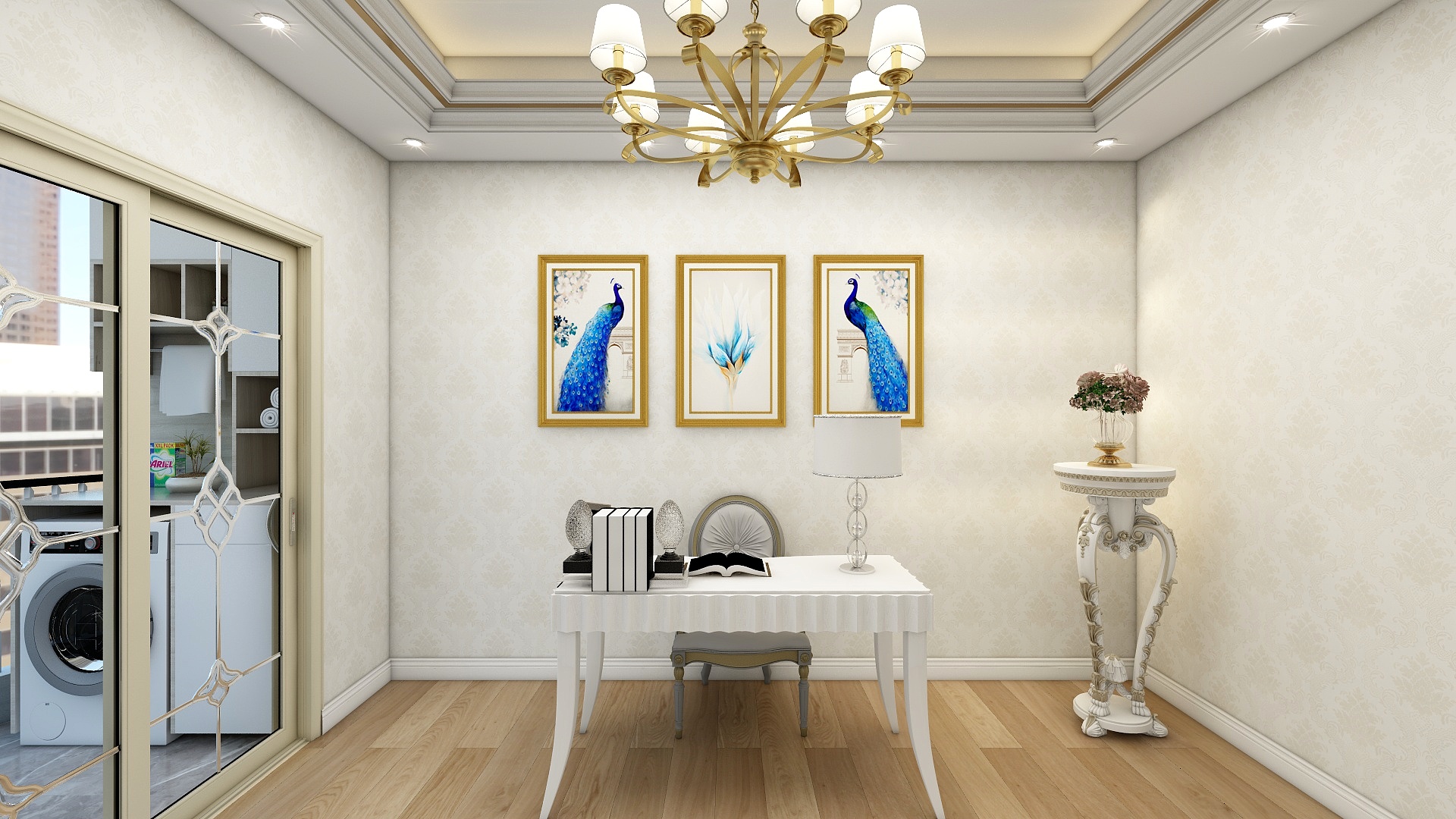 张亚兰-荷塘月色-简欧装修效果图