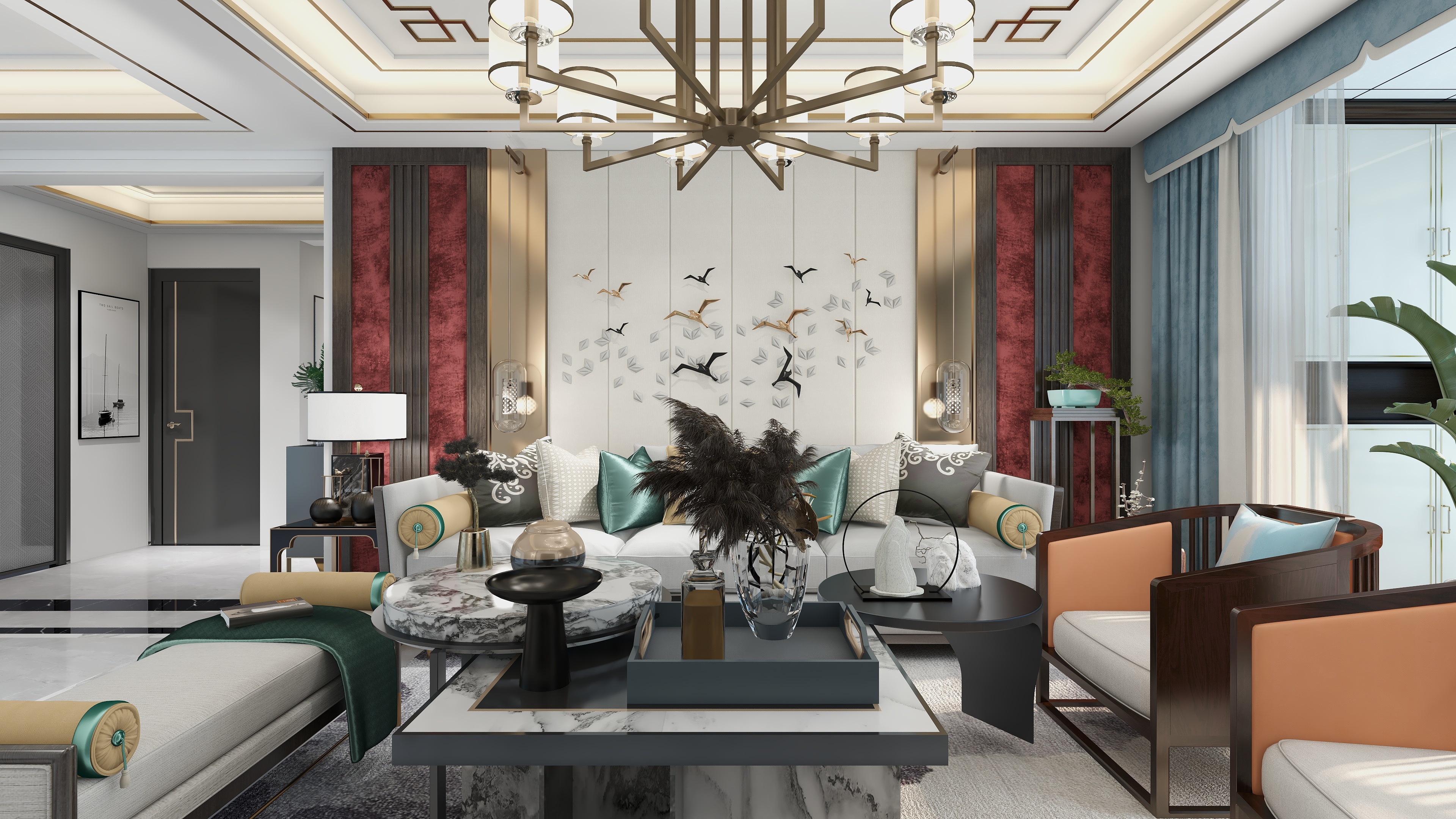 Simple张-魅红新中式-装修设计方案