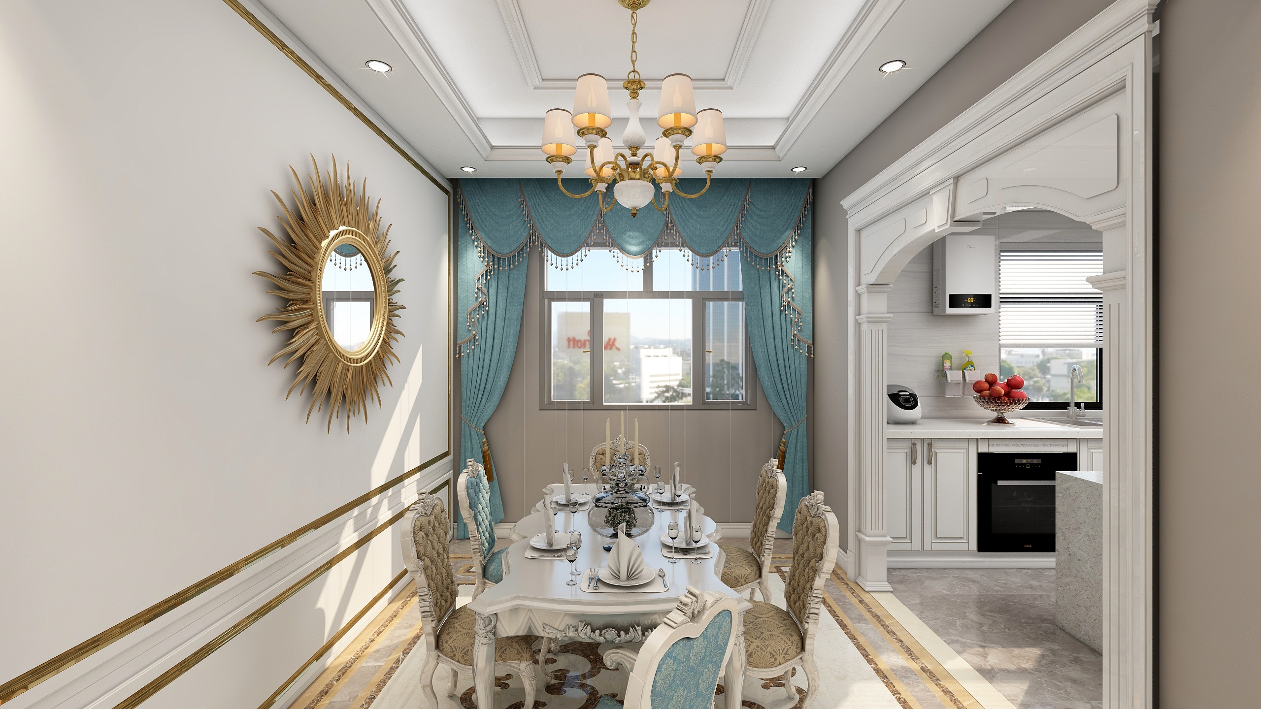 张亚兰-荷塘月色-简欧装修效果图