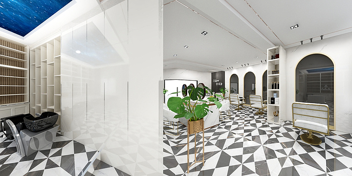 设计师乔克13201010944-周董造型美容会所-装修设计方案