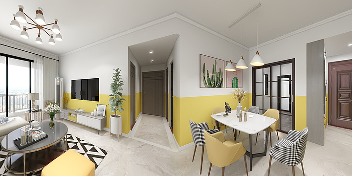 TeWill-东江月岛B户型88平方-装修设计方案