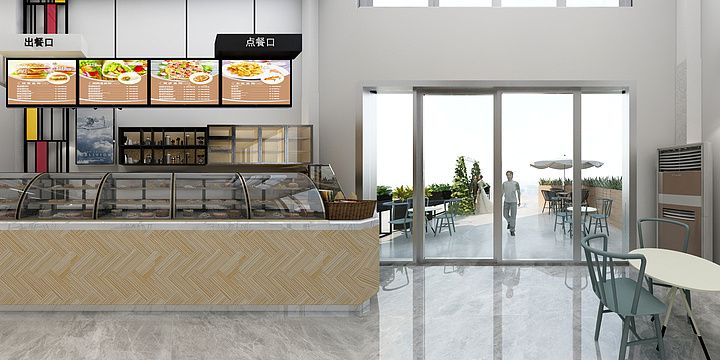 深圳市瑞庭装饰设计工程有限公司-晚茶奶茶店(效果图）-装修设计方案