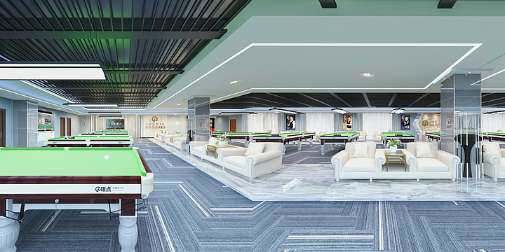 璟点总部-山东璟点台球俱乐部效果图-装修设计方案