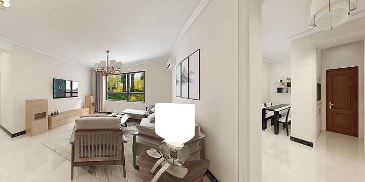 郝然-三里屯社区120㎡新中风-装修设计方案