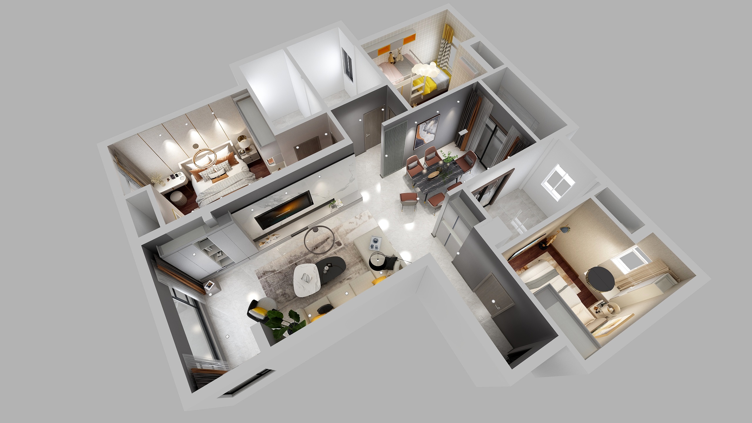 186****7807CPBg-金地-121-简约-装修设计方案