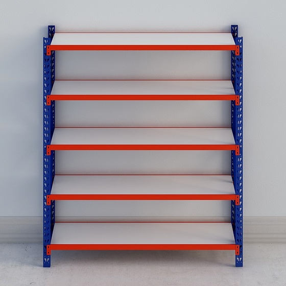 Stylish Red Storage Shelf 3D Model for Organizing