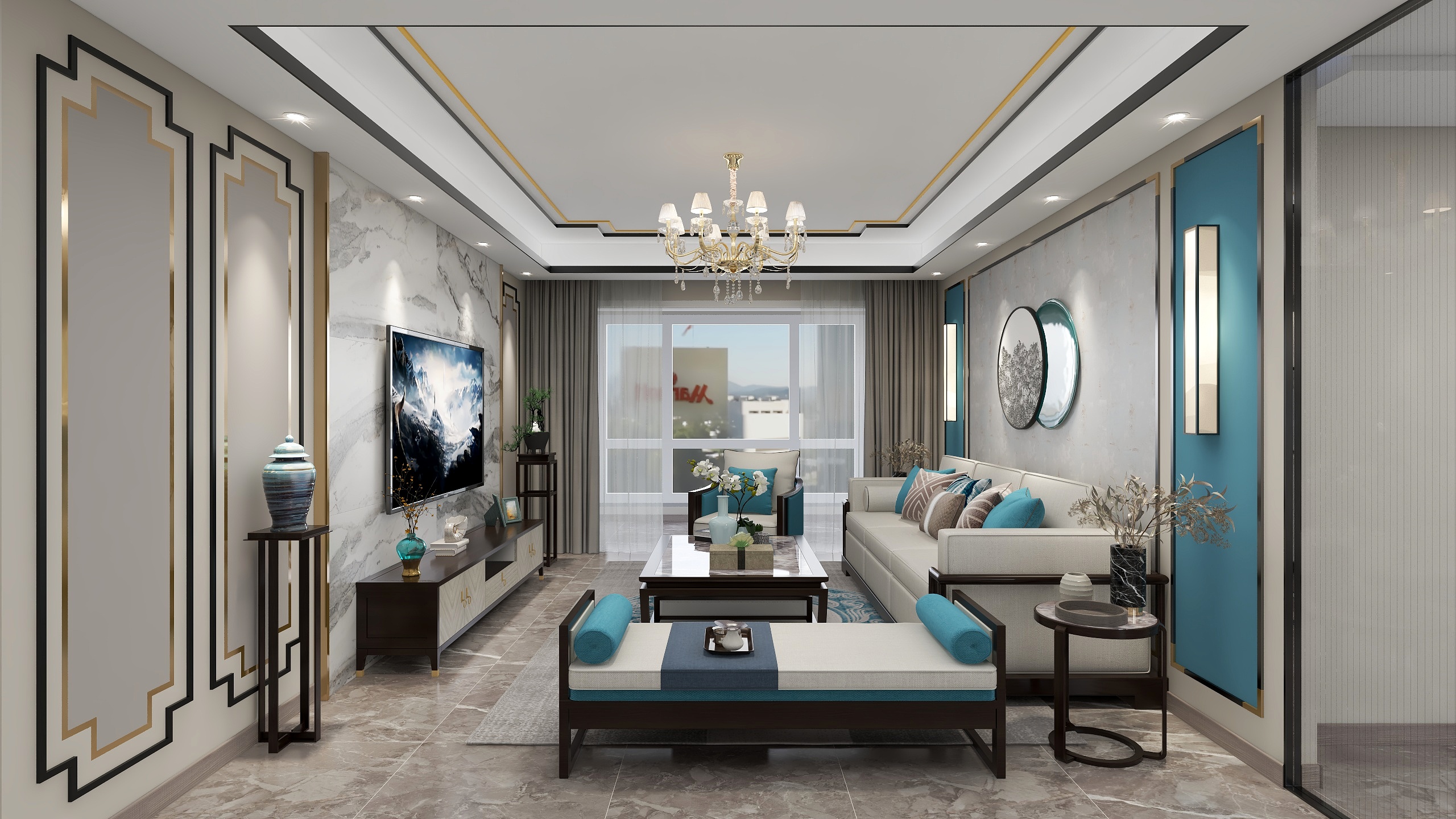 天蓝1981-半山壹号-新中式-装修设计方案