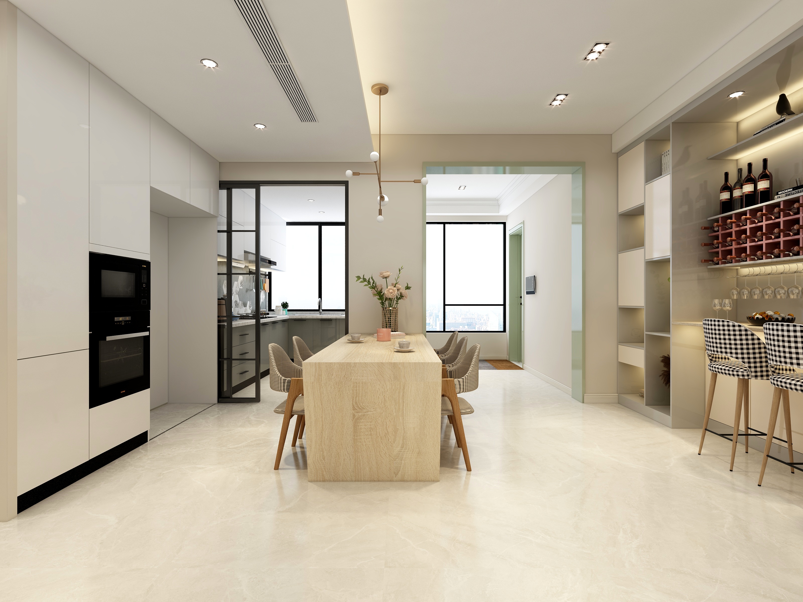 湛智华-现代简约200平5房装修效果图