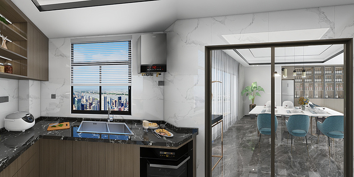 Kevinccc-紫樾香山7栋厨房-装修设计方案